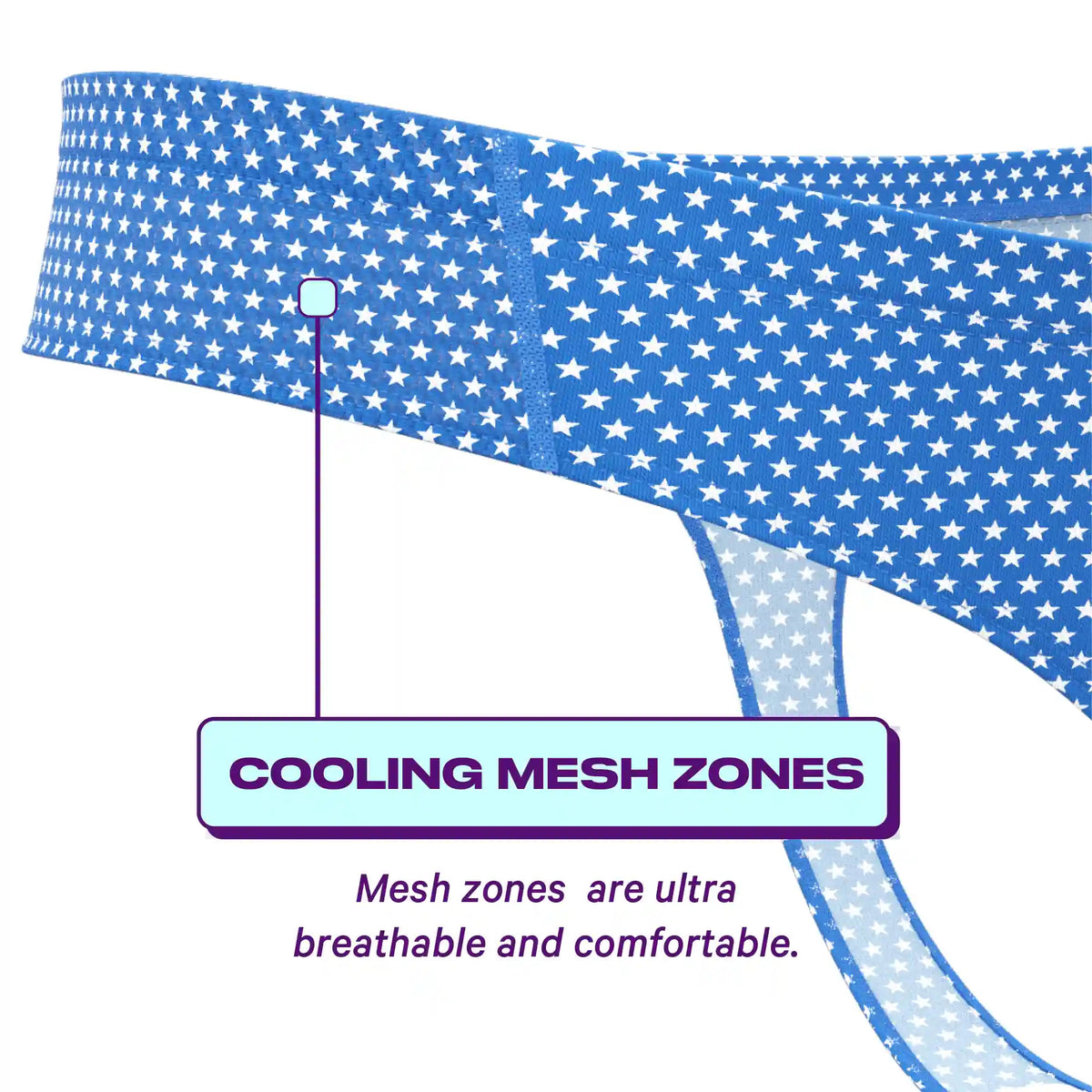 The Manhattan Mama | Light Blue Stars paradICE™ Cooling Thong