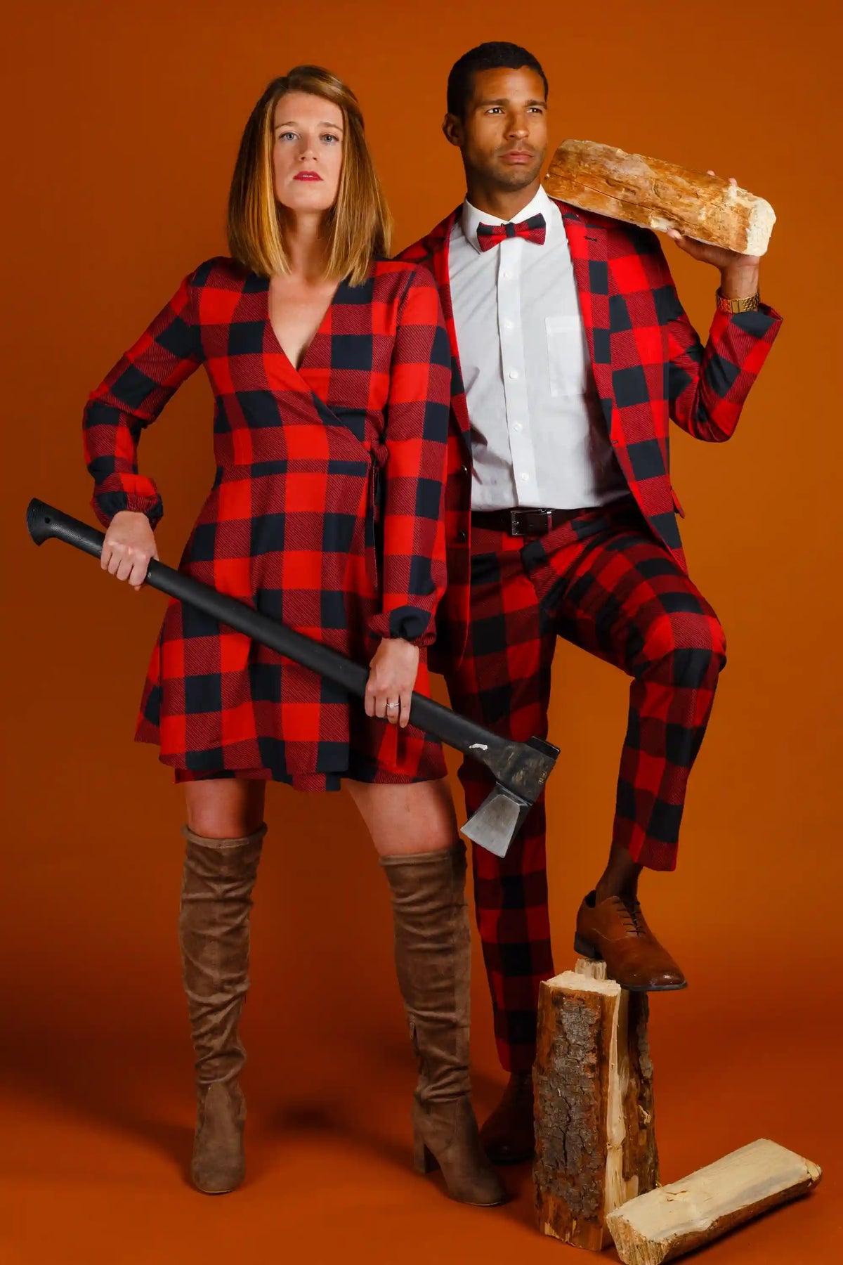 The Red & Black Lumberjack | Red Buffalo Check Christmas Wrap Dress