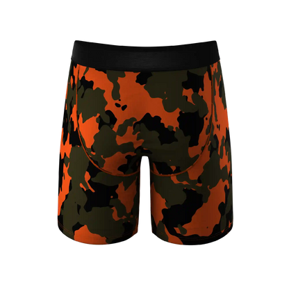 The Bambi Bunchers | Orange Camo Deer Ball Hammock® Boxer - Long Leg