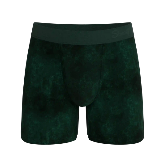The Extravagance | Dark Green Velvet Ball Hammock Pouch® Boxer