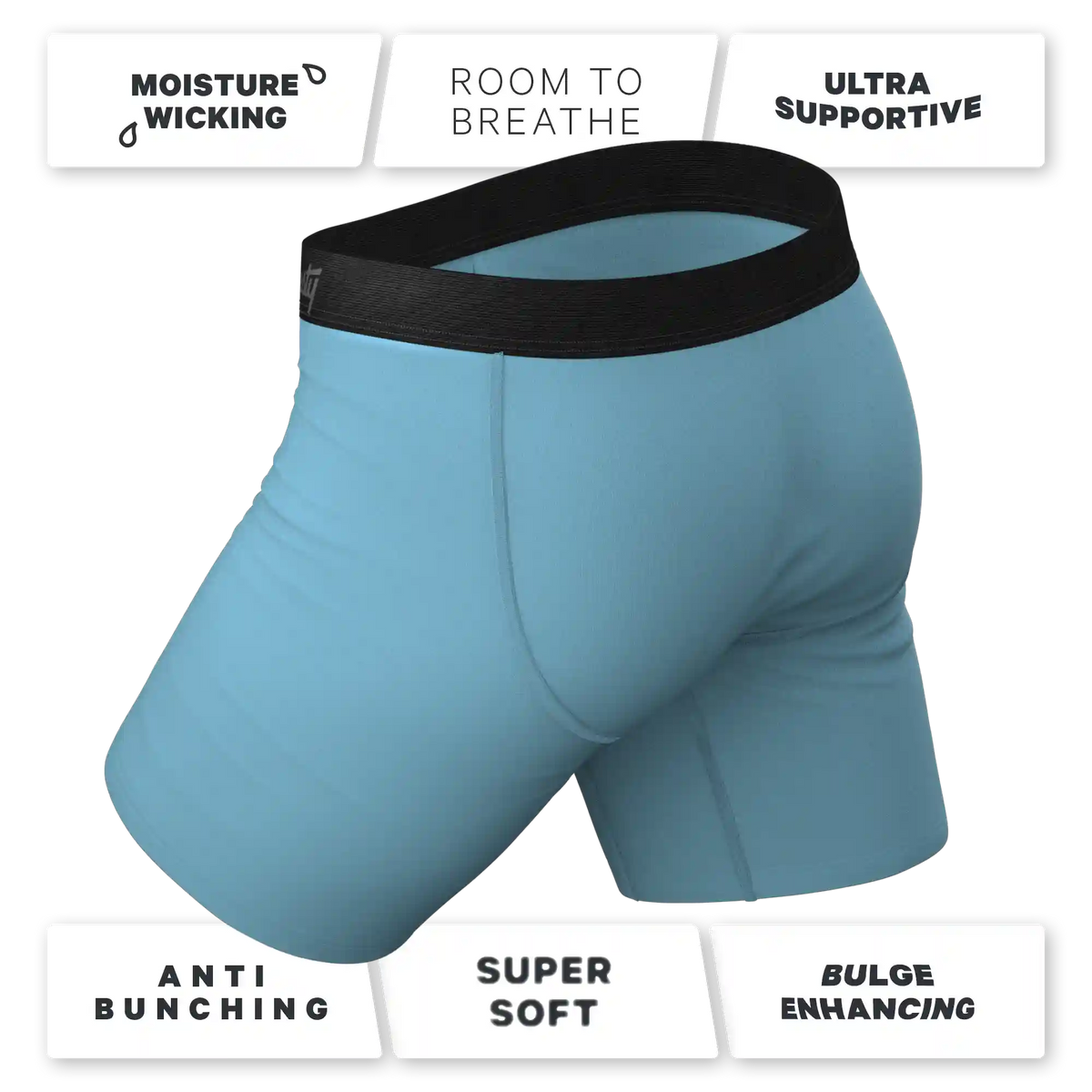 The Neptune | Slate Blue Ball Hammock® Boxer - Long Leg