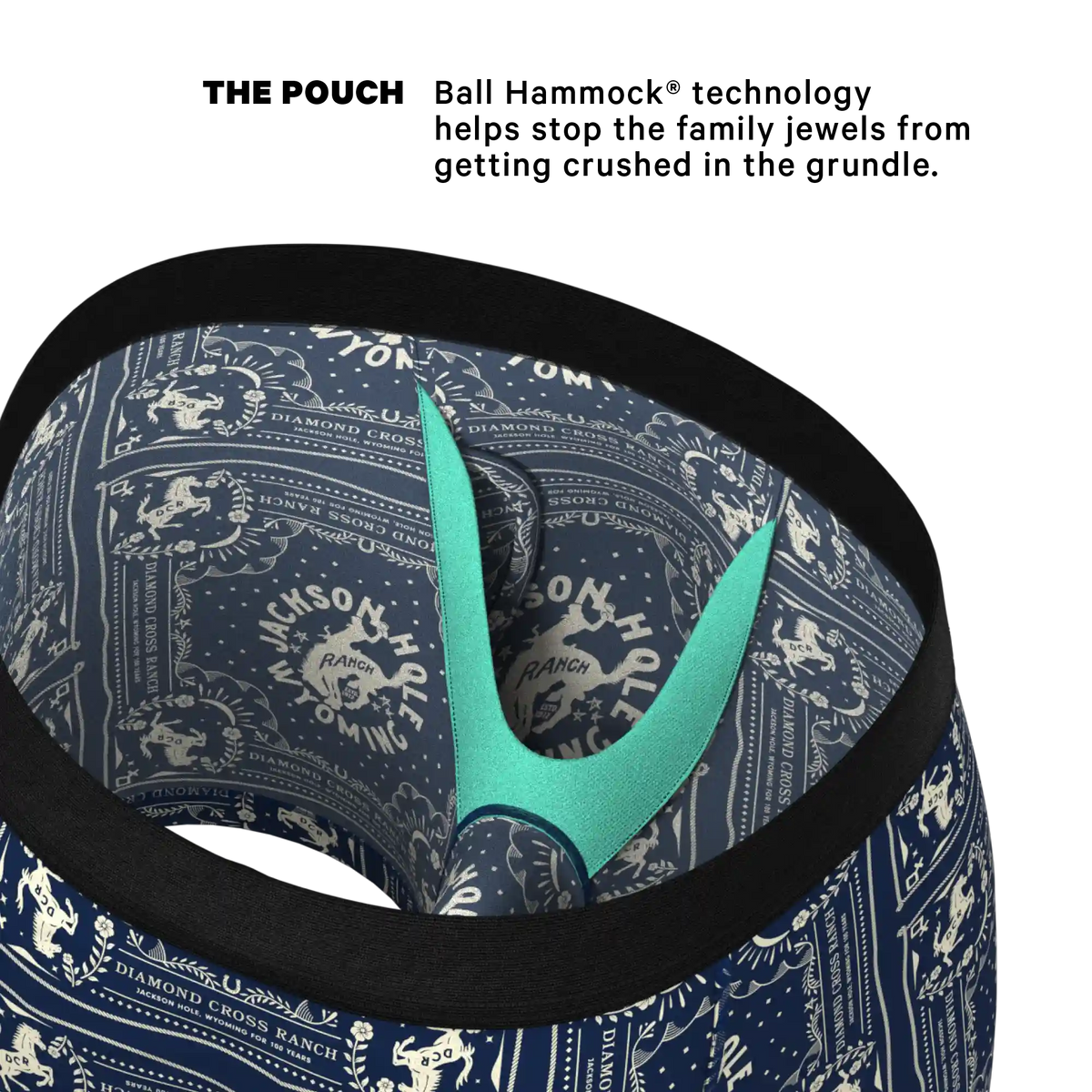 The Wrangle 'Em | Blue Bandana Shinesty x Diamond Cross Ranch Ball Hammock® Pouch Underwear With Fly