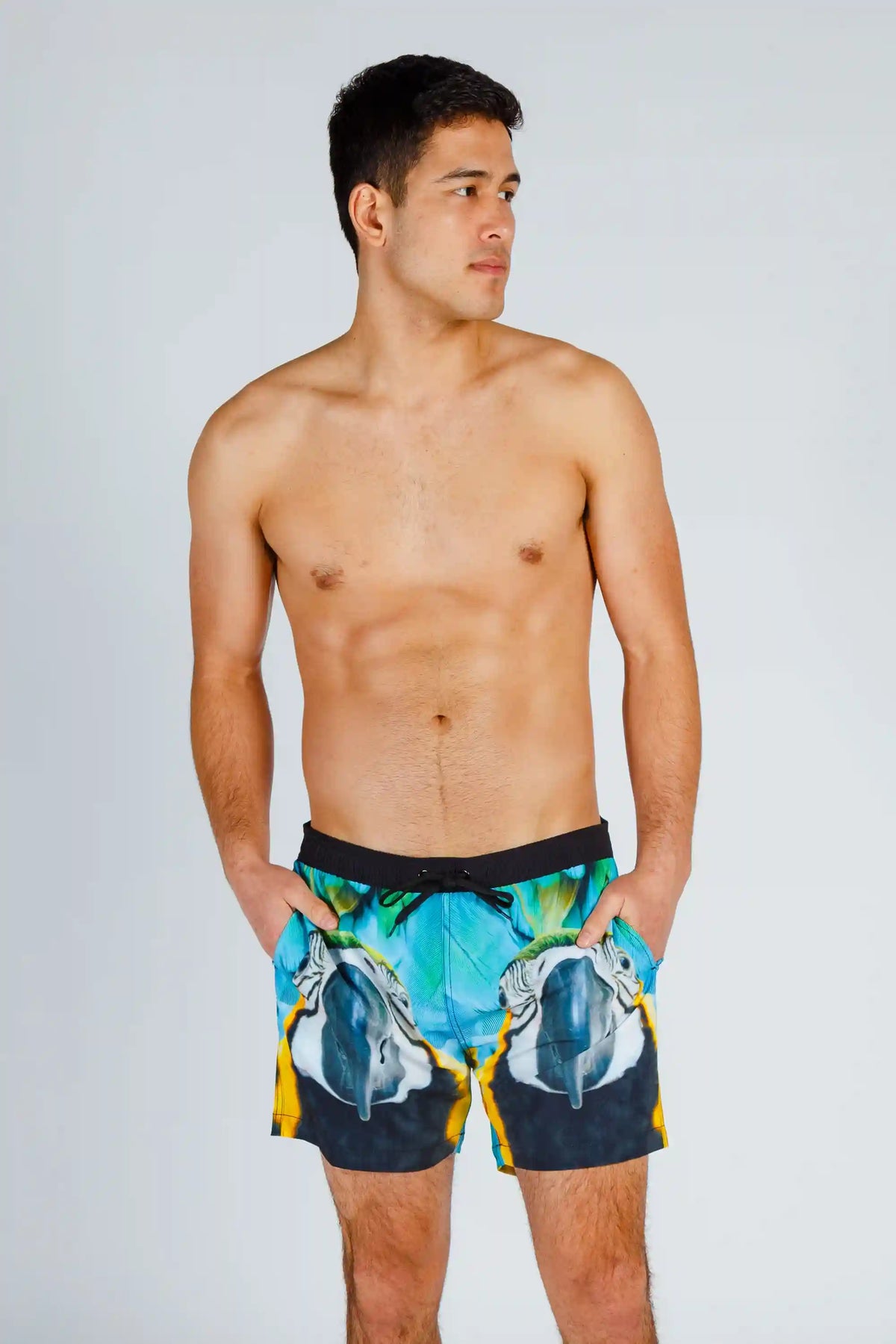 The Big Birden | Tropical Parrot Swim Trunks
