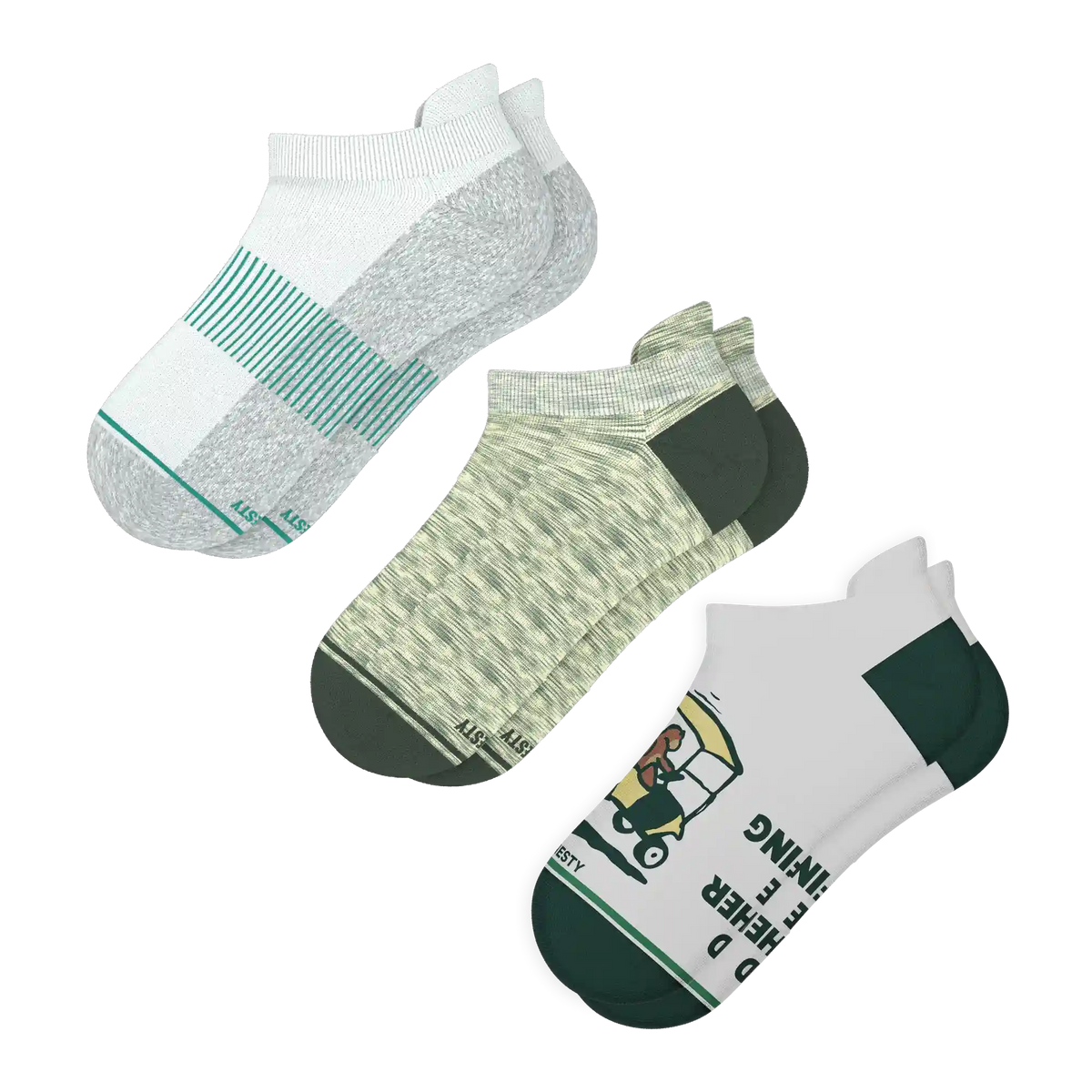 The Golfer Three | Heel Hammock™ Ankle Socks 3 Pack