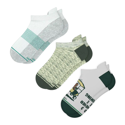 The Golfer Three | Heel Hammock™ Ankle Socks 3 Pack