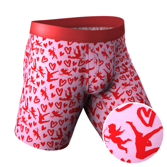 The Cupid Shuffle | Glow in the Dark Valentines Day Ball Hammock® Boxer - Long Leg