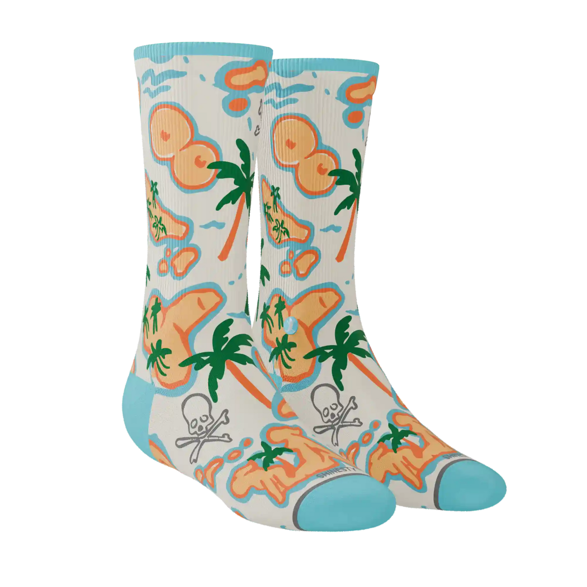 The Pirate's Booty | Naughty Map Heel Hammock™ Crew Socks