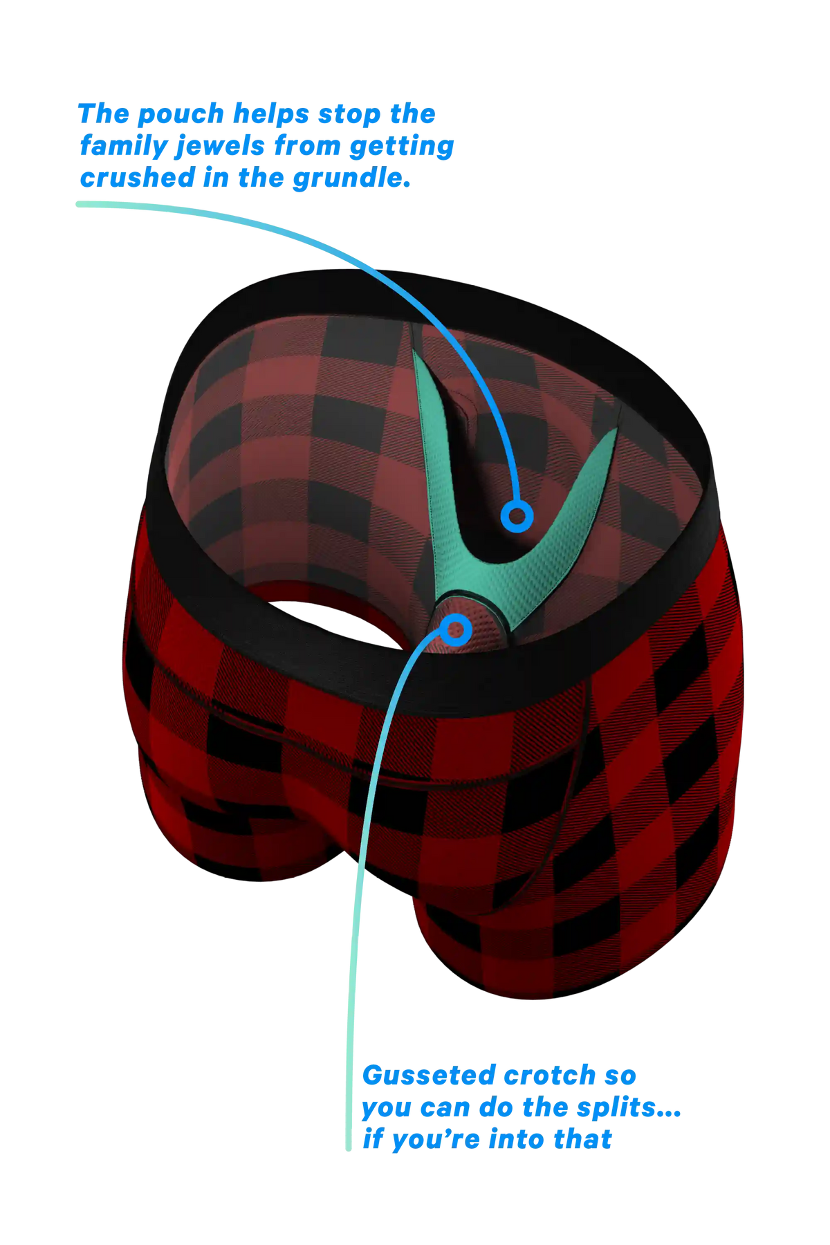 The Red & Black Lumberjack | Buffalo Check paradICE™ Cooling Ball Hammock® Underwear With Fly