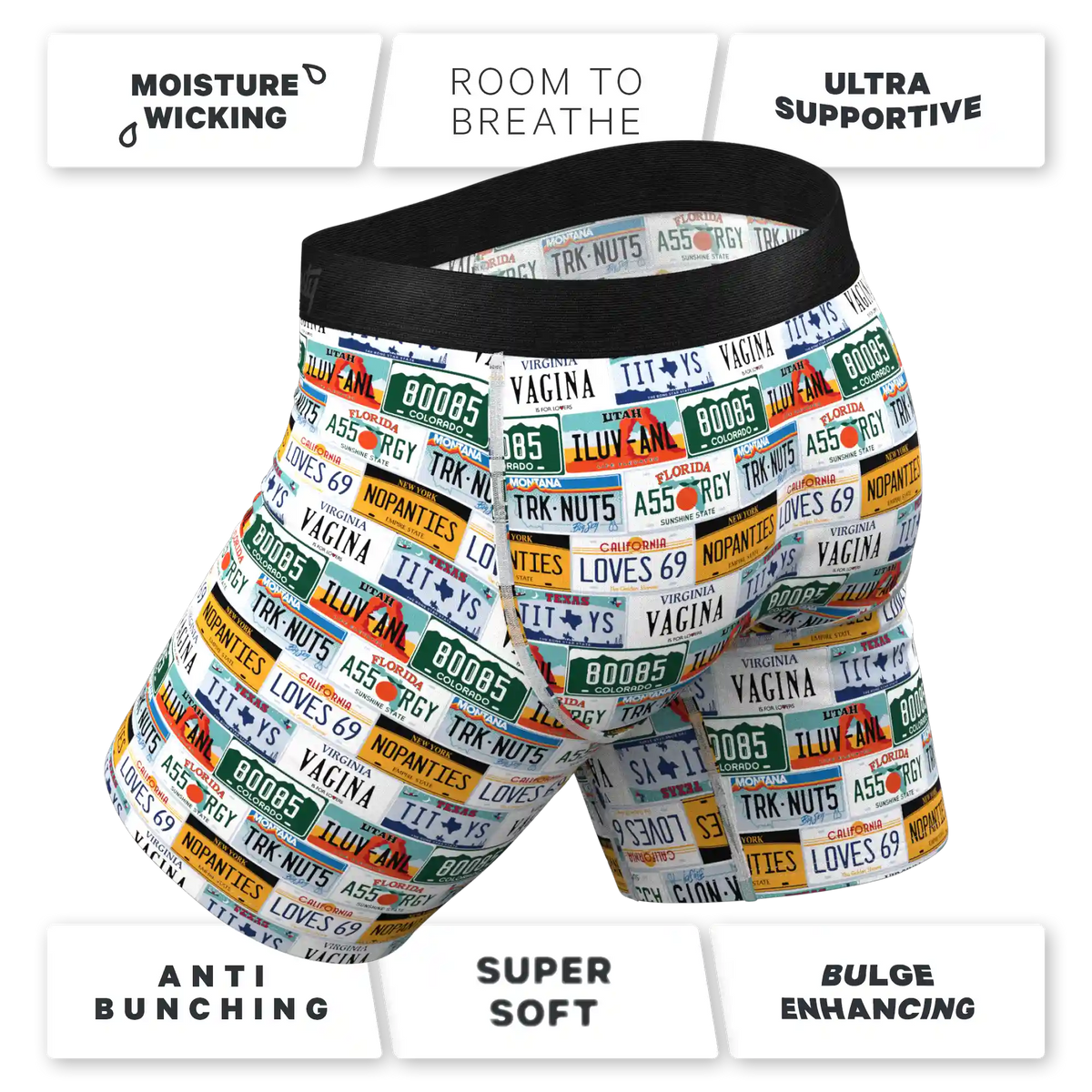 The DMV Catastrophe | License Plates Ball Hammock® Boxer - Long Leg