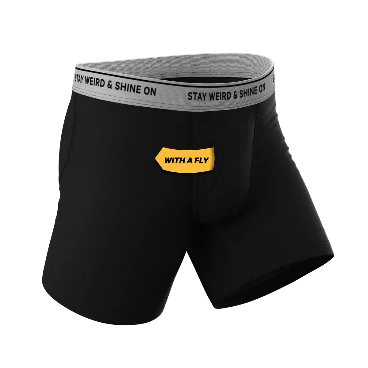 The Anthem | Black Shinesty Ball Hammock® Pouch Underwear With Fly