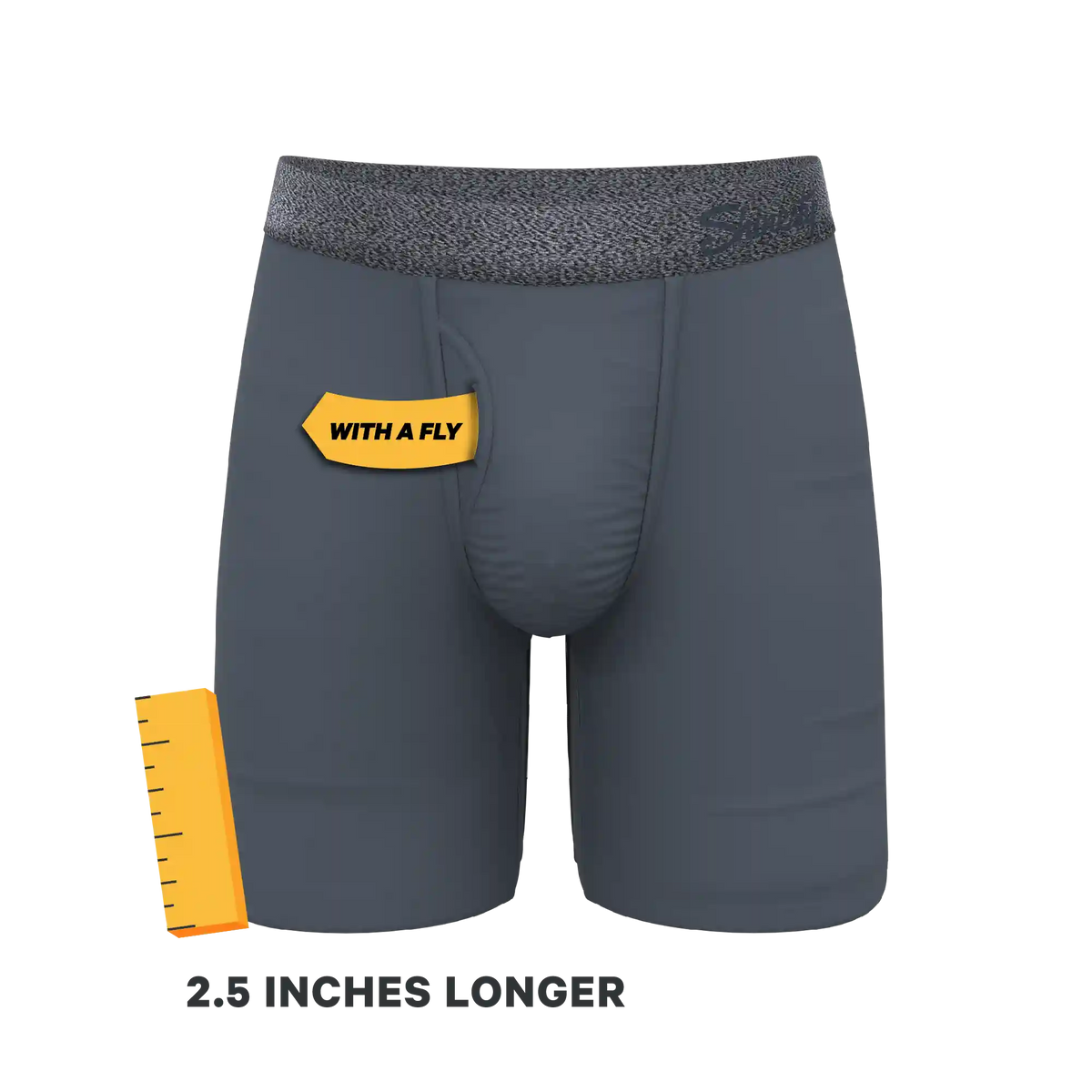 The Graphite | Tonal Grey Ball Hammock® Boxer - Long Leg