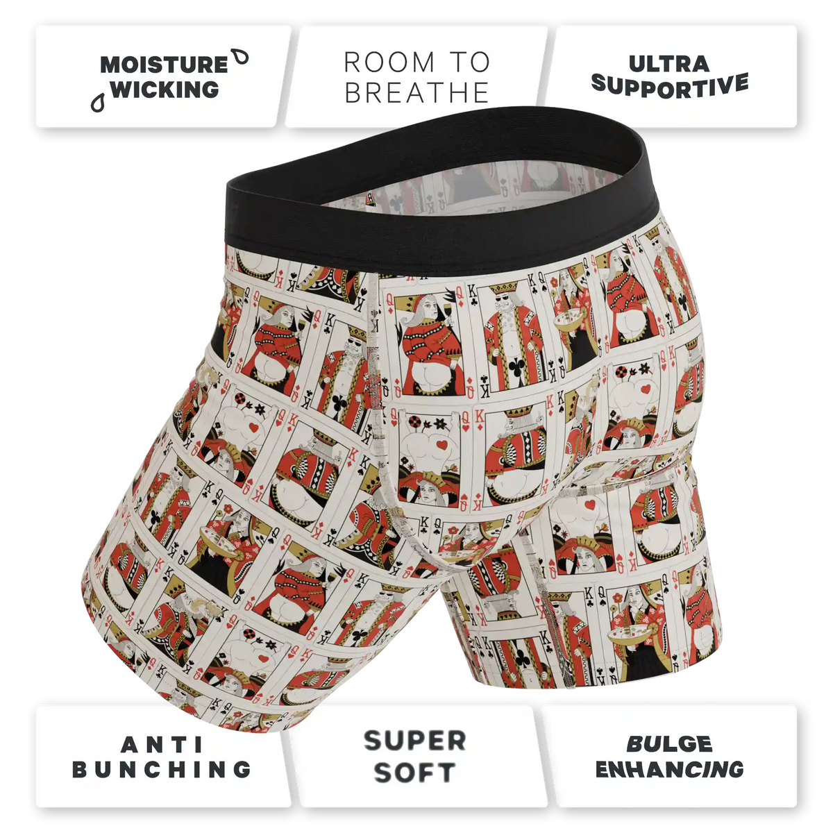 The Bottomless Blackjack | Vintage Playing Cards Ball Hammock® Boxer - Long Leg