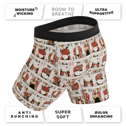 The Bottomless Blackjack | Vintage Playing Cards Ball Hammock® Boxer - Long Leg