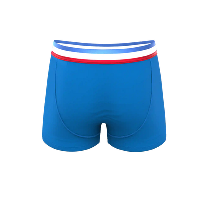 The Morning Glory | Blue with USA Waistband Ball Hammock® Pouch Trunks Underwear