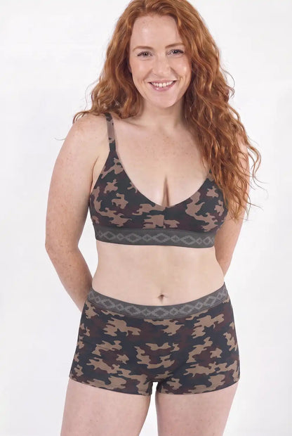 The Camo Corbina | La Matera x Shinesty Camouflage Boob Hammock™ Plunge Bralette