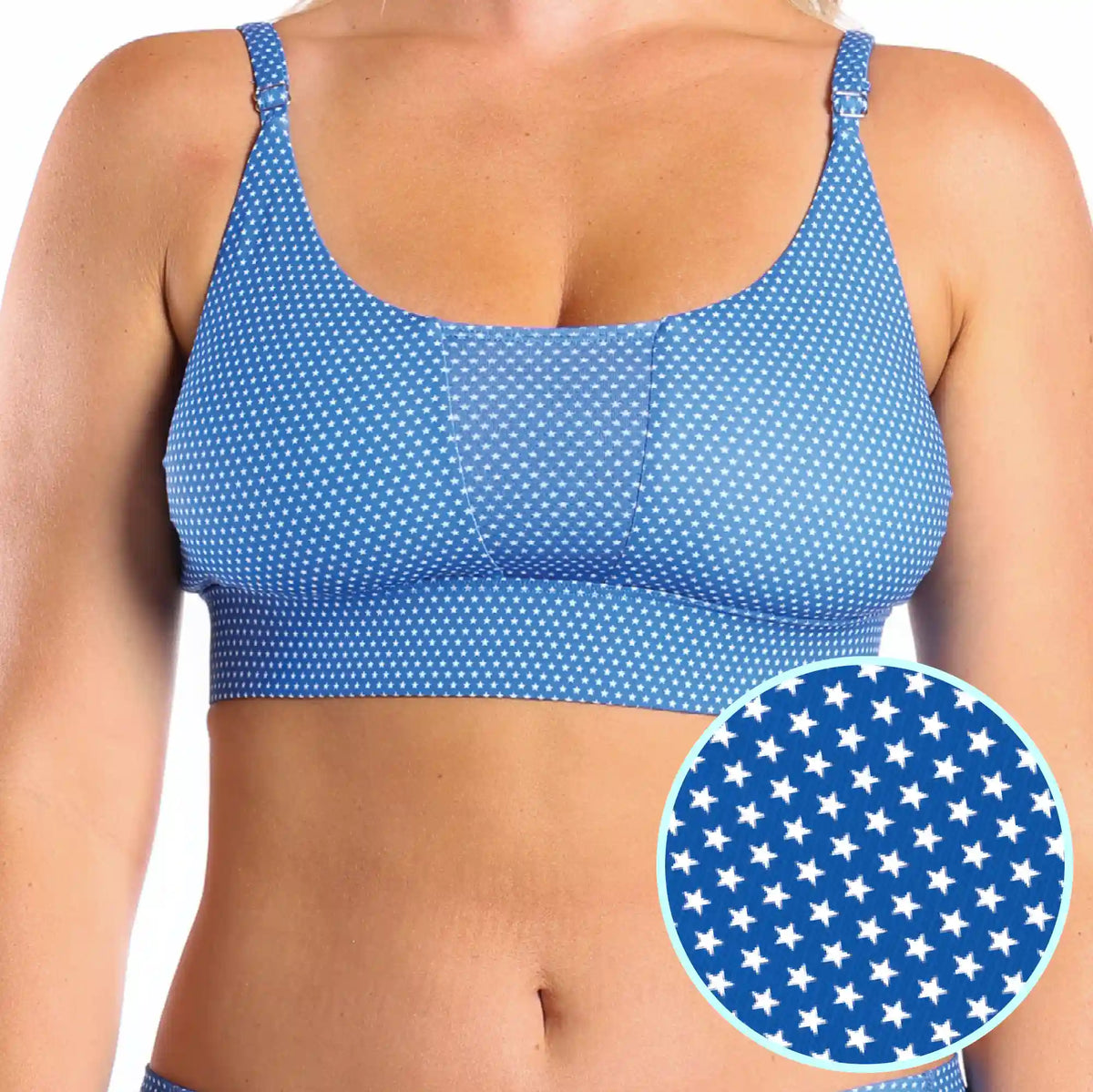 The Manhattan Mama | Light Blue Stars paradICE™ Boob Hammock™ Cooling Bralette