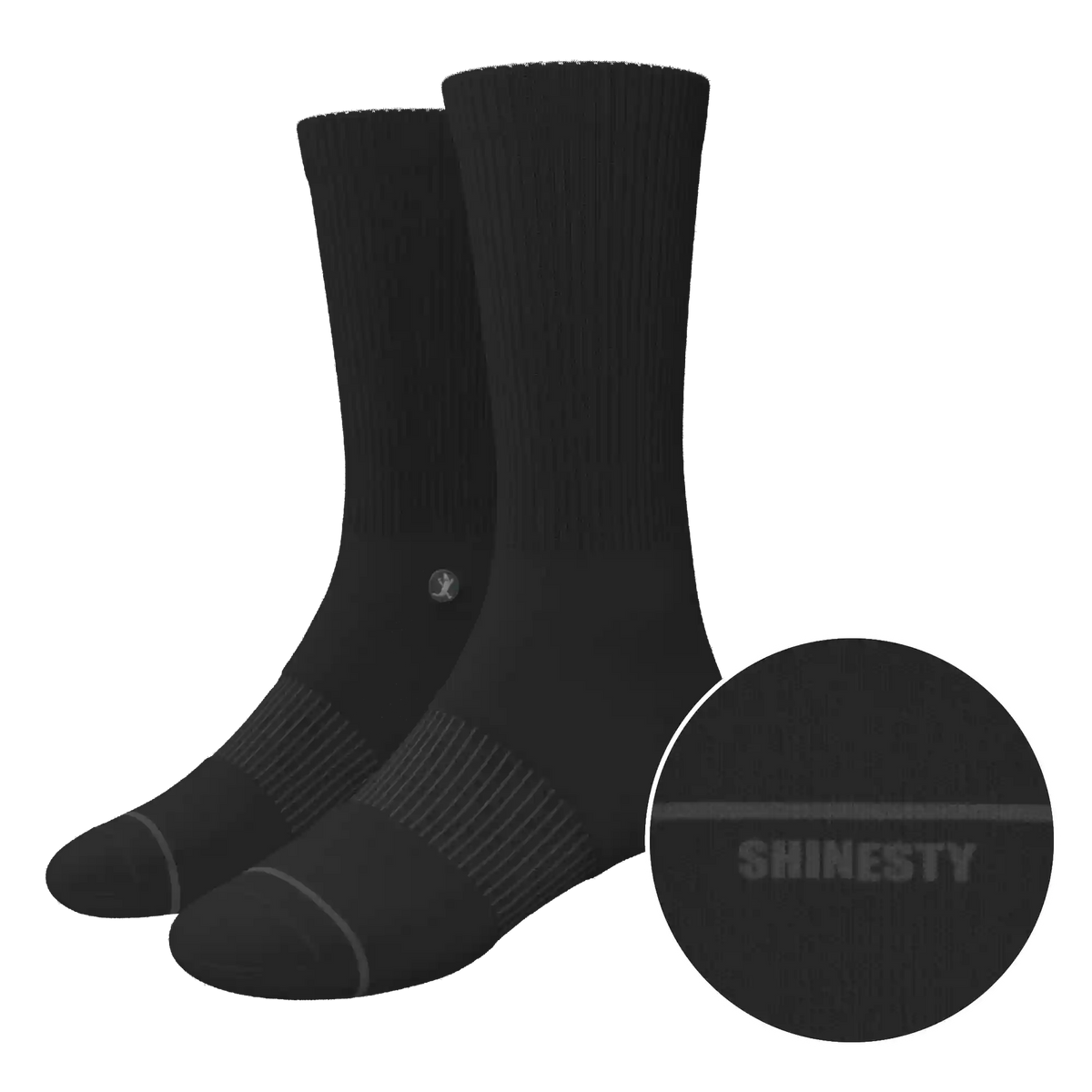 The Night Op | Plain Black Heel Hammock™ Crew Socks