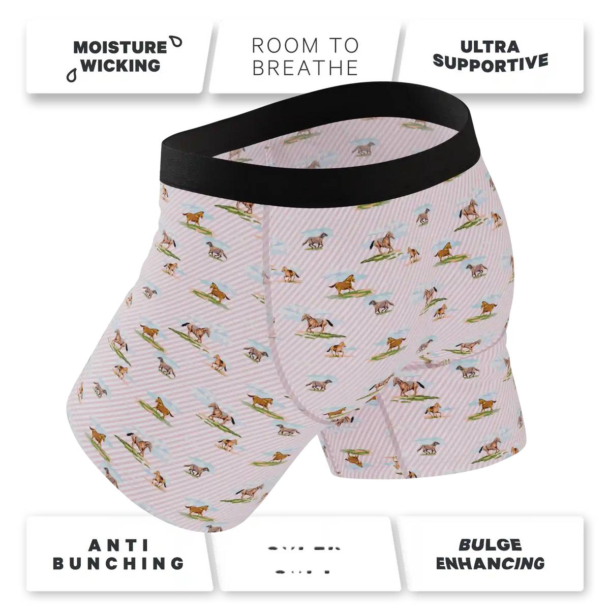 The Supreme Steed | Derby Horses Ball Hammock® Pouch Underwear With Fly