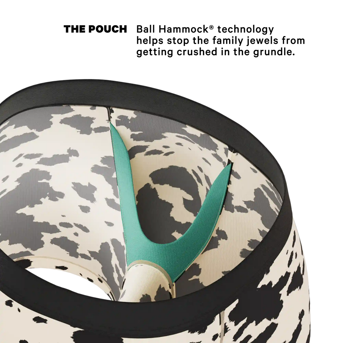 The Graze Escape | Cow Hide Fringe Ball Hammock® Pouch Underwear