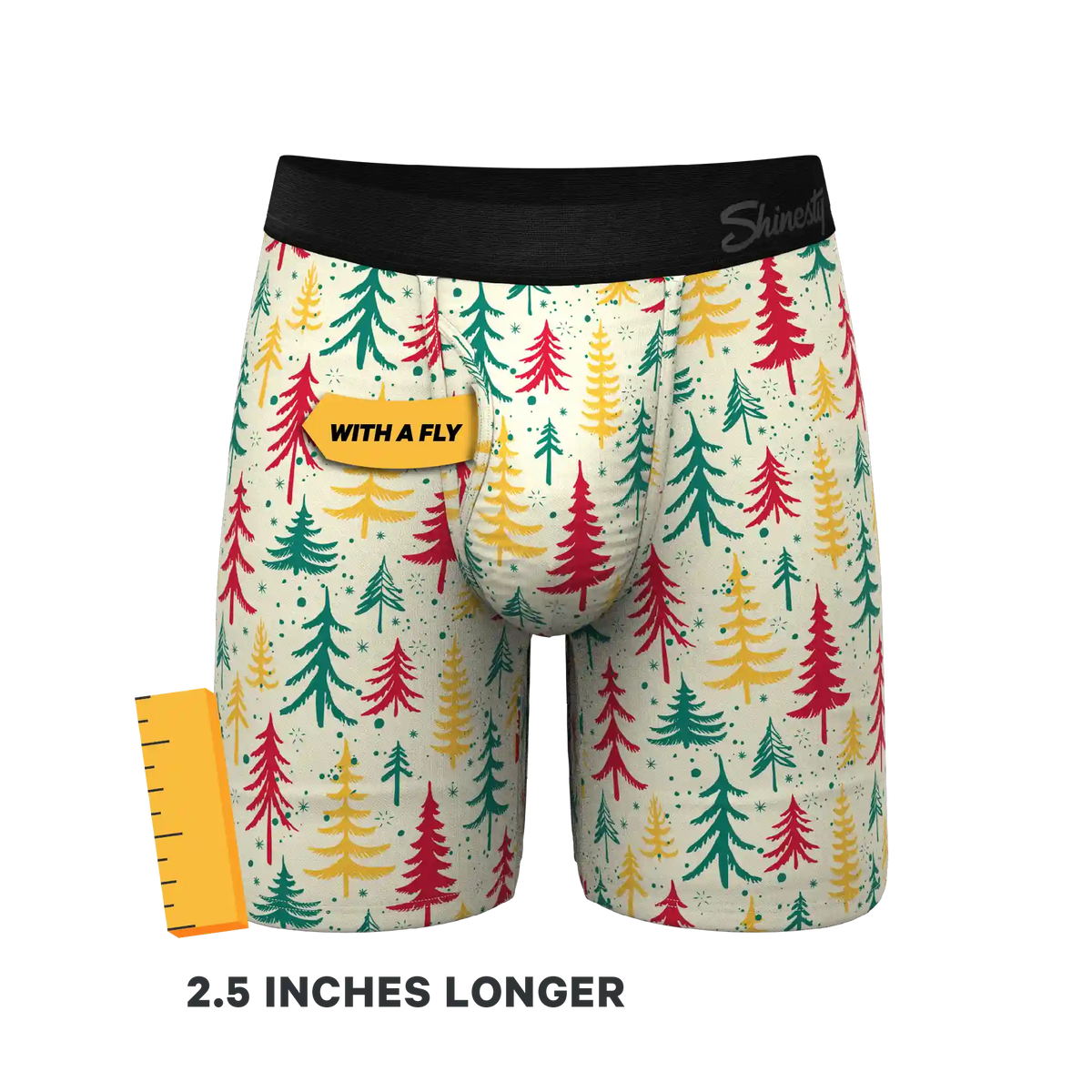 The Pine Tree Playboy | Retro Christmas Trees Ball Hammock® Boxer - Long Leg