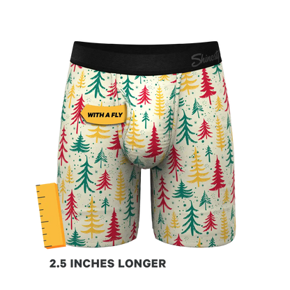 The Pine Tree Playboy | Retro Christmas Trees Ball Hammock® Boxer - Long Leg