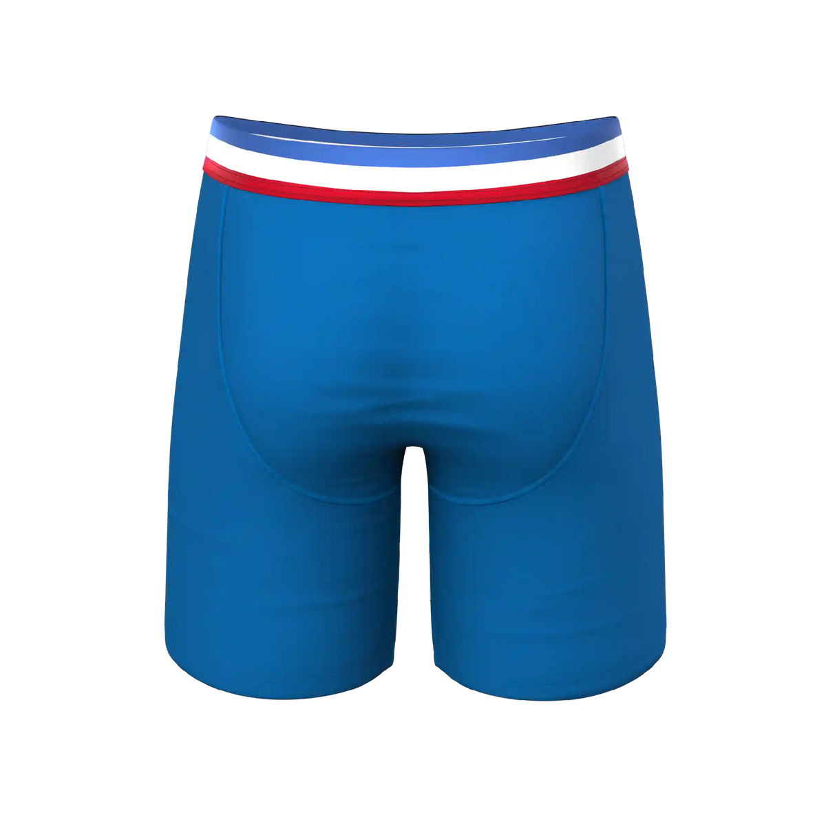 The Morning Glory | Blue with USA Waistband Ball Hammock® Boxer - Long Leg