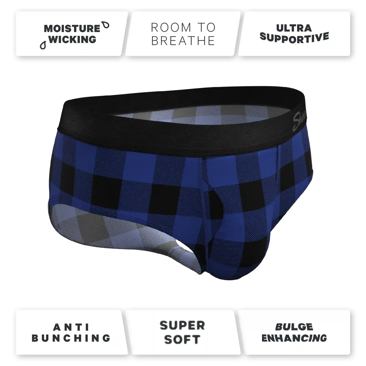 The Precious Plums | Blue Plaid Ball Hammock® Pouch Underwear Briefs