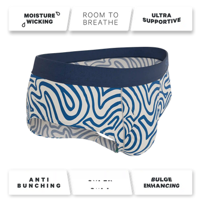 The Rio Grande | Abstract Navy Line Ball Hammock® Pouch Underwear Briefs