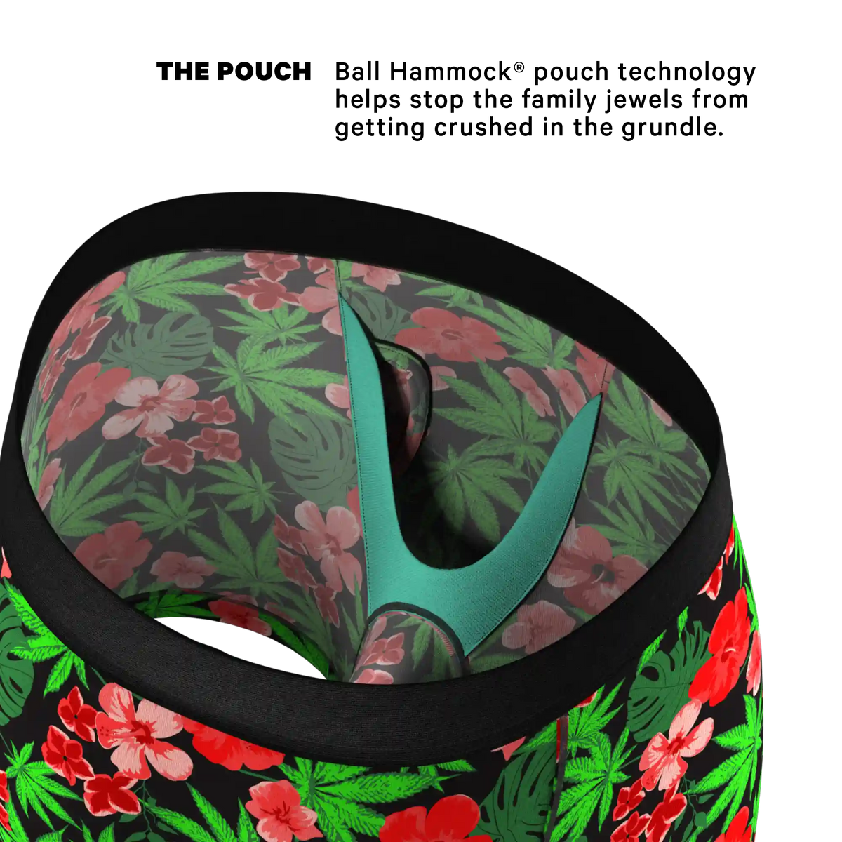 The Bongstera | Tropical Weed Ball Hammock® Pouch Underwear With Fly