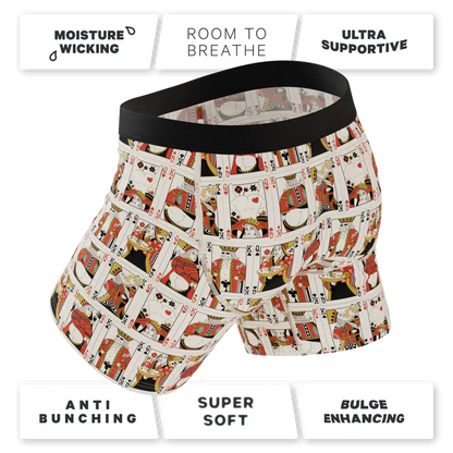 The Bottomless Blackjack | Vintage Playing Cards Ball Hammock® Pouch Underwear With Fly
