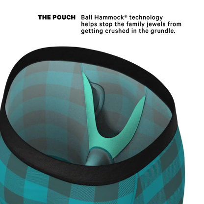 The Plaid And Simple | Green Buffalo Check Ball Hammock® Boxer - Long Leg