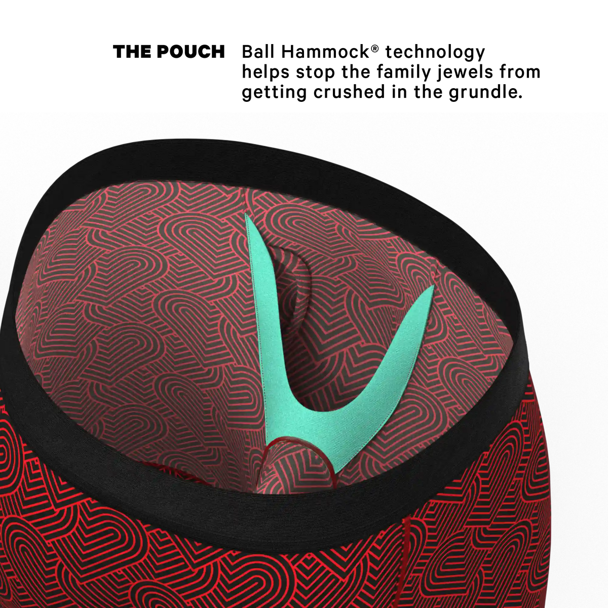 The Cherub | Geometric Hearts Ball Hammock® Boxer - Long Leg