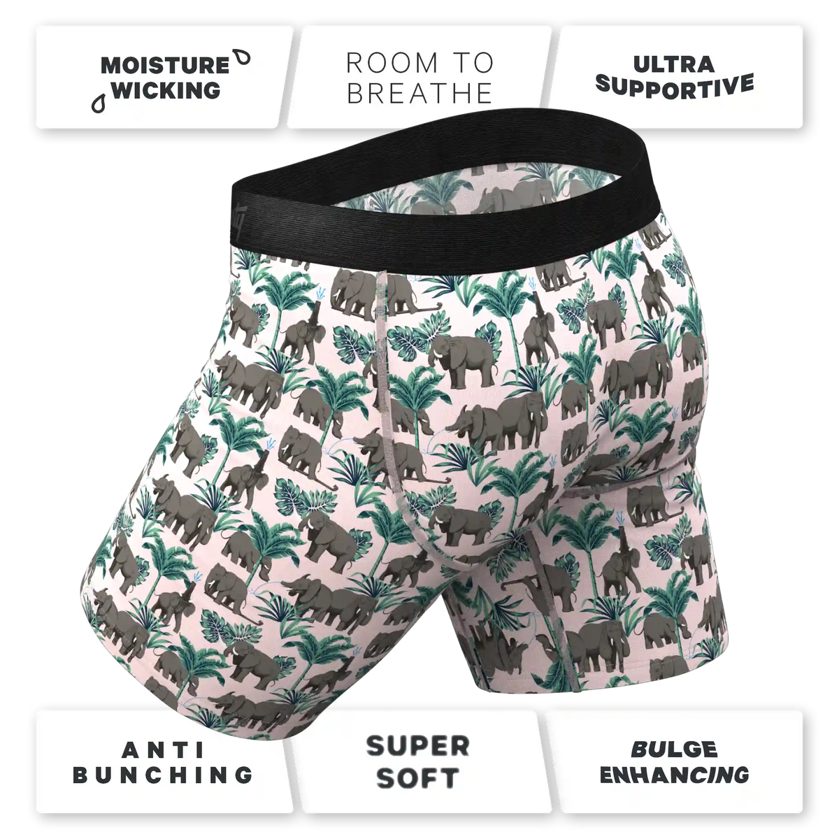 The Maximus | Tropical Elephant Ball Hammock® Boxer - Long Leg
