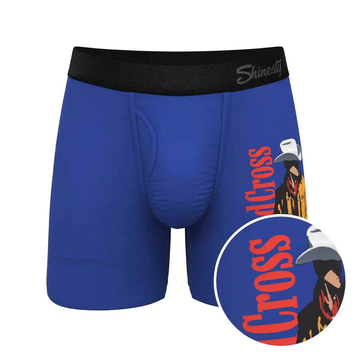 The Jackson | Blue Cowboy Shinesty x Diamond Cross Ranch Ball Hammock® Pouch Underwear With Fly