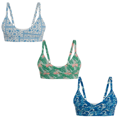 The Mediterranean Mischief | Boob Hammock™ Plunge Bralette 3 Pack
