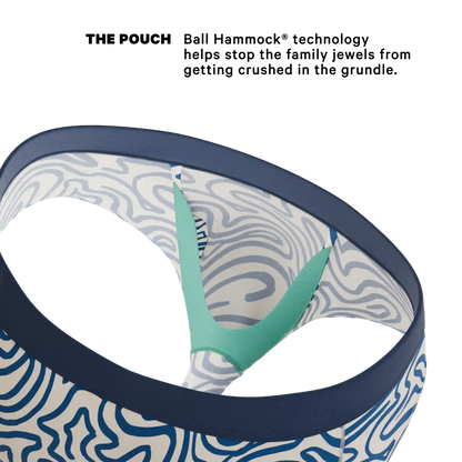 The Rio Grande | Abstract Navy Line Ball Hammock® Pouch Underwear Briefs