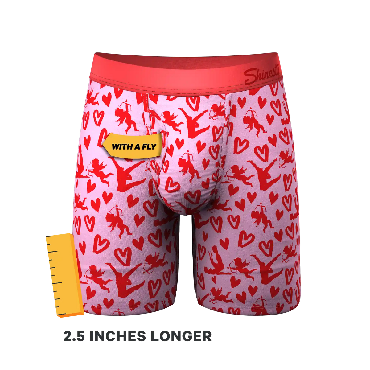 The Cupid Shuffle | Glow in the Dark Valentines Day Ball Hammock® Boxer - Long Leg