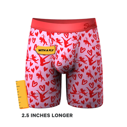 The Cupid Shuffle | Glow in the Dark Valentines Day Ball Hammock® Boxer - Long Leg