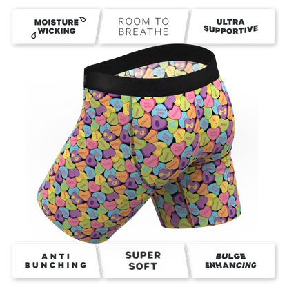 The Candy Crush | Candy Hearts Ball Hammock® Boxer - Long Leg