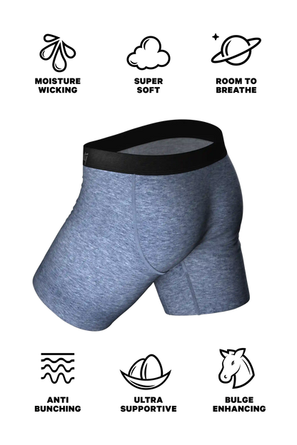 The Blueberry | Blue Heather Ball Hammock® Boxer - Long Leg