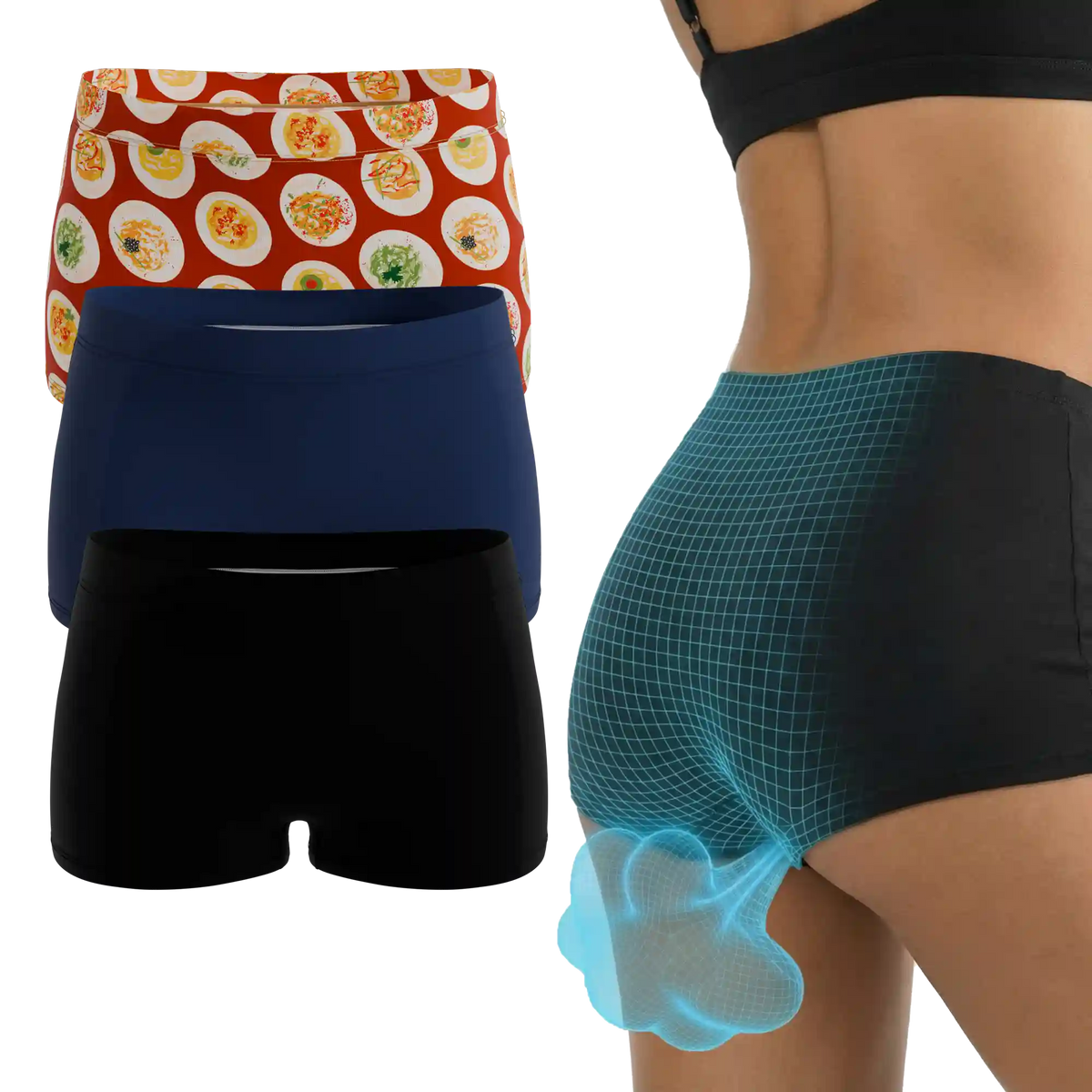 The Incognito | Fart Proof Boyshort Underwear 3 Pack