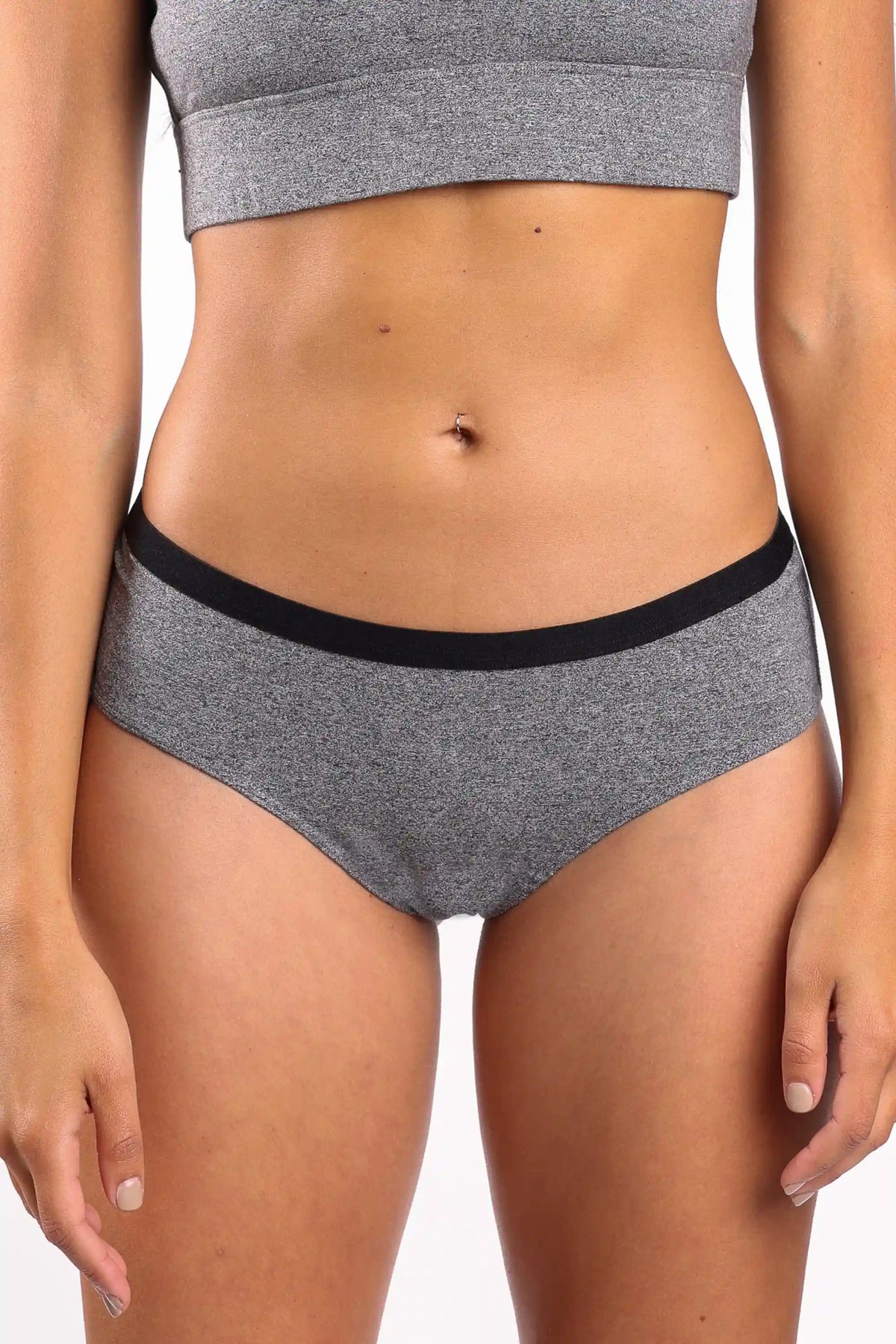 The Seattle Skyline | Black Marble Heather Cheeky Underwear
