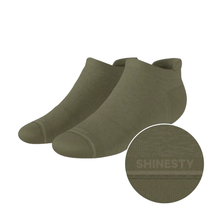 The Fields Of Green | Oil Green Heel Hammock™ Ankle Socks