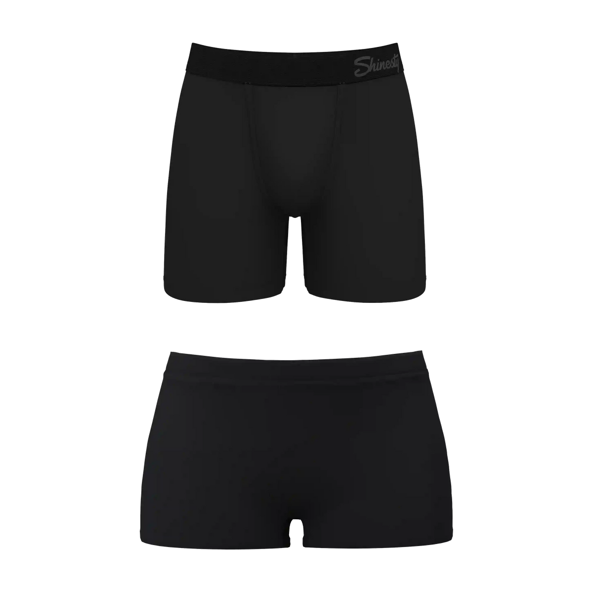 The Threat Level Midnight | Black Boyshort and Ball Hammock® Boxer Matching Couples Underwear Pack