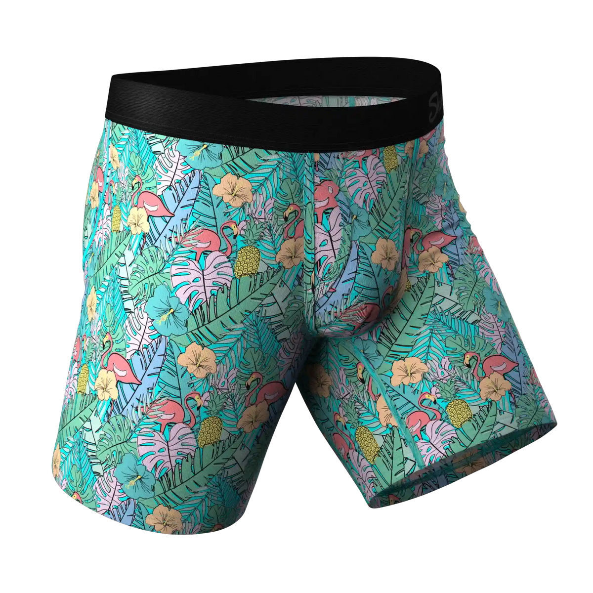 The Hot Tropic | Tropical Flamingo Ball Hammock® Boxer - Long Leg