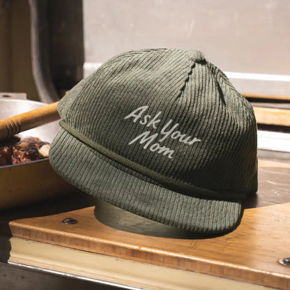 The Ask Your Mom | Green Father's Day 5-Panel Corduroy Snapback Hat