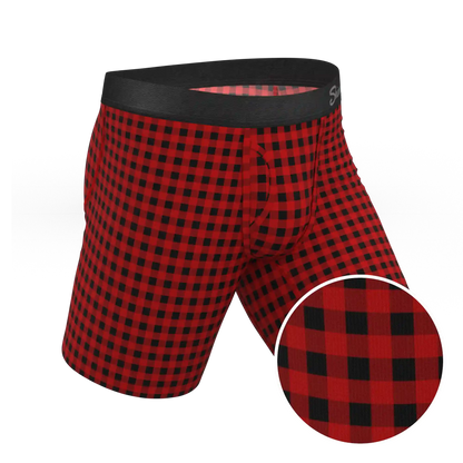 The Cardinal | Micro Buffalo Check Ball Hammock® Boxer - Long Leg