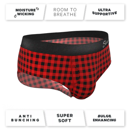 The Cardinal | Micro Buffalo Check Ball Hammock® Pouch Underwear Briefs