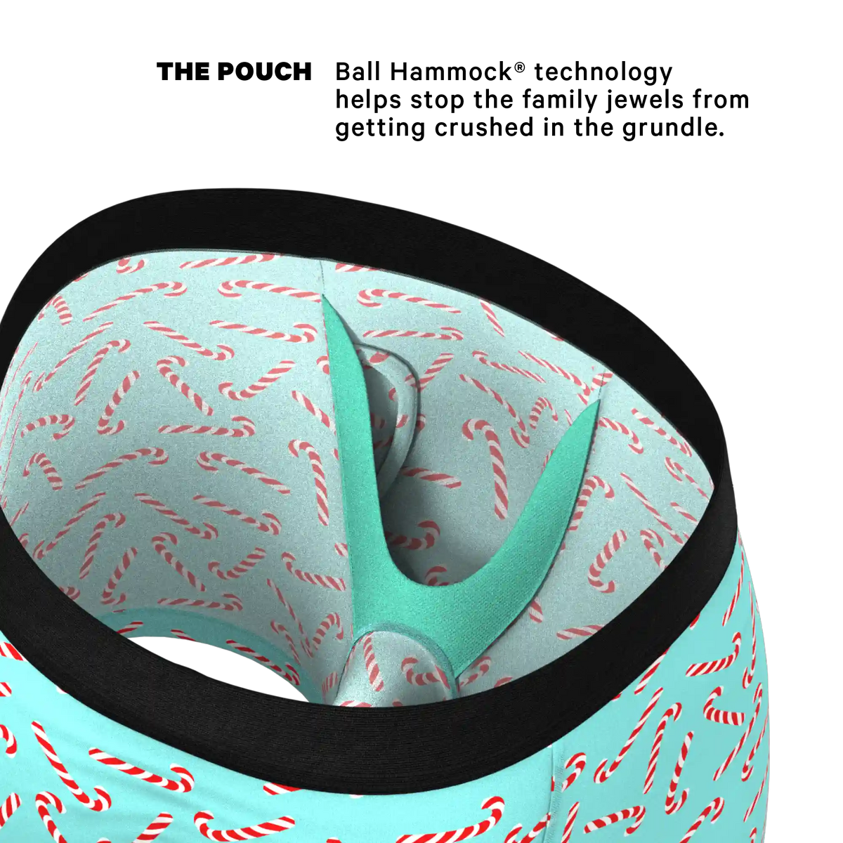The Peppermint Pimp Canes | Candy Cane Ball Hammock® Pouch Underwear With Fly