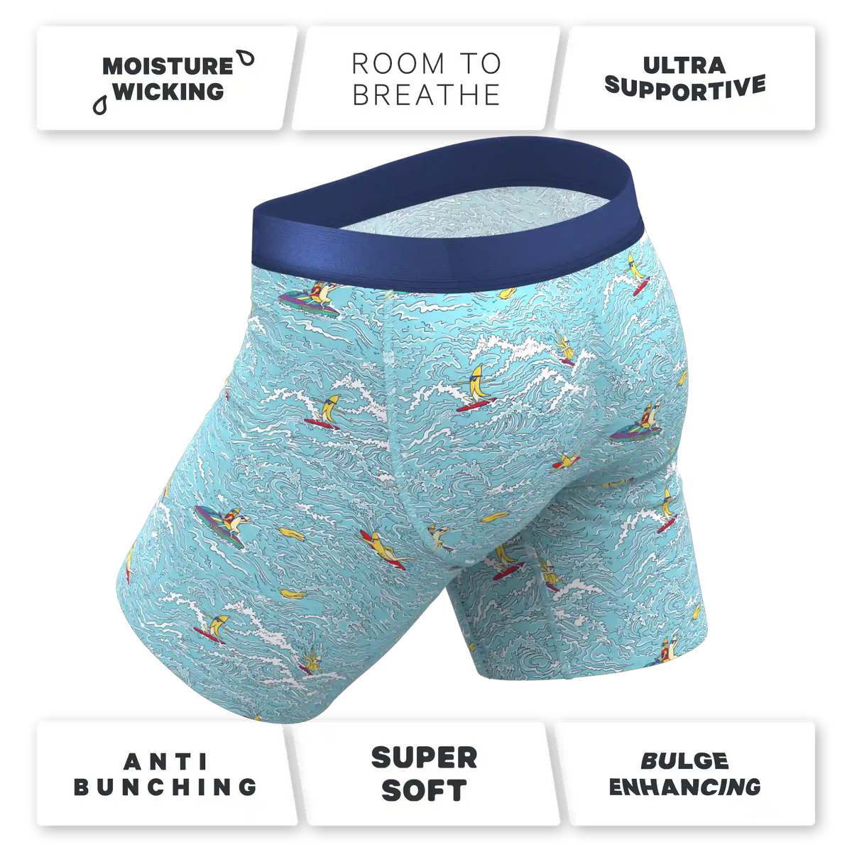 The Surfin' Turf | Shinesty Surfer Ball Hammock® Boxer - Long Leg